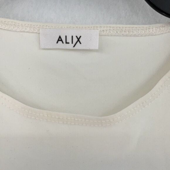 Alix Cream T Shirt Short Sleeve Jersey Bodysuit Size Small - Picture 2 of 7